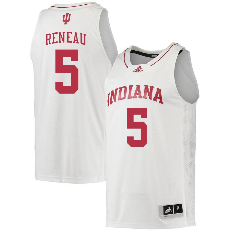 Men #5 Malik Reneau Indiana Hoosiers College Basketball Jerseys Stitched Sale-White